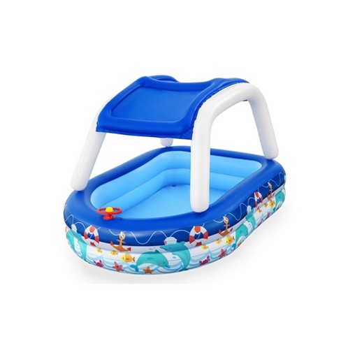 Blue and Green Summer Steering Wheel Monkey Home Baby pool float with canopy 