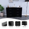 SUGIFT 6 Drawer Dresser, Modern Wood Chest of Drawers with Metal Handles for Bedroom Living Room Hallway Entryway, Black - 4 of 4