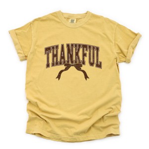 Varsity Thankful Coquette - Womens Garment Dyed Tee - 1 of 3