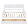 CAVINAS Twin/Full Size Solid Wood Daybed with Bedside Shelves & 2 Storage Drawers,Wooden Bed Frame for Kids Room,Bedroom - 3 of 4