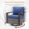 Outdoor Patio Glider Chair Wicker Rattan Swivel Chair Set of 2 with Removable Cushions - 3 of 4