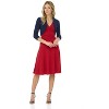 Rekucci Women's Stretch Knit Jersey Bolero Shrug with Ruched Sleeves - 4 of 4