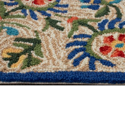 Handmade Multi/Natural Synthetic Tufted Square Rug