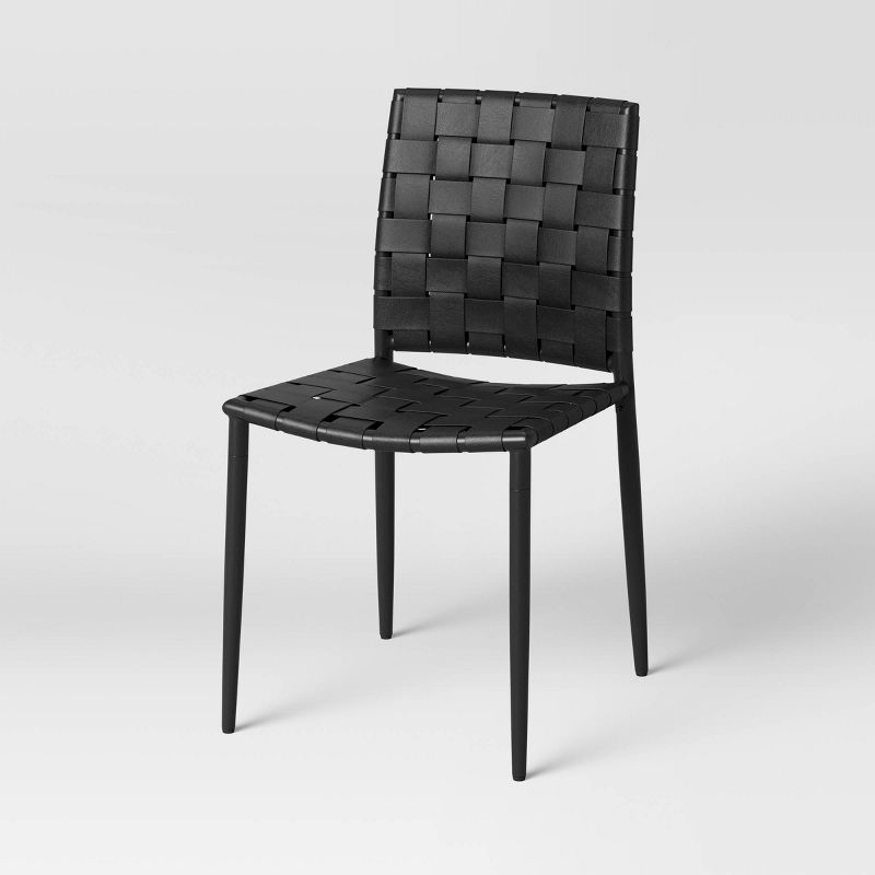 Wellfleet Woven Leather Metal Base Dining Chair - Threshold™, 4 of 11