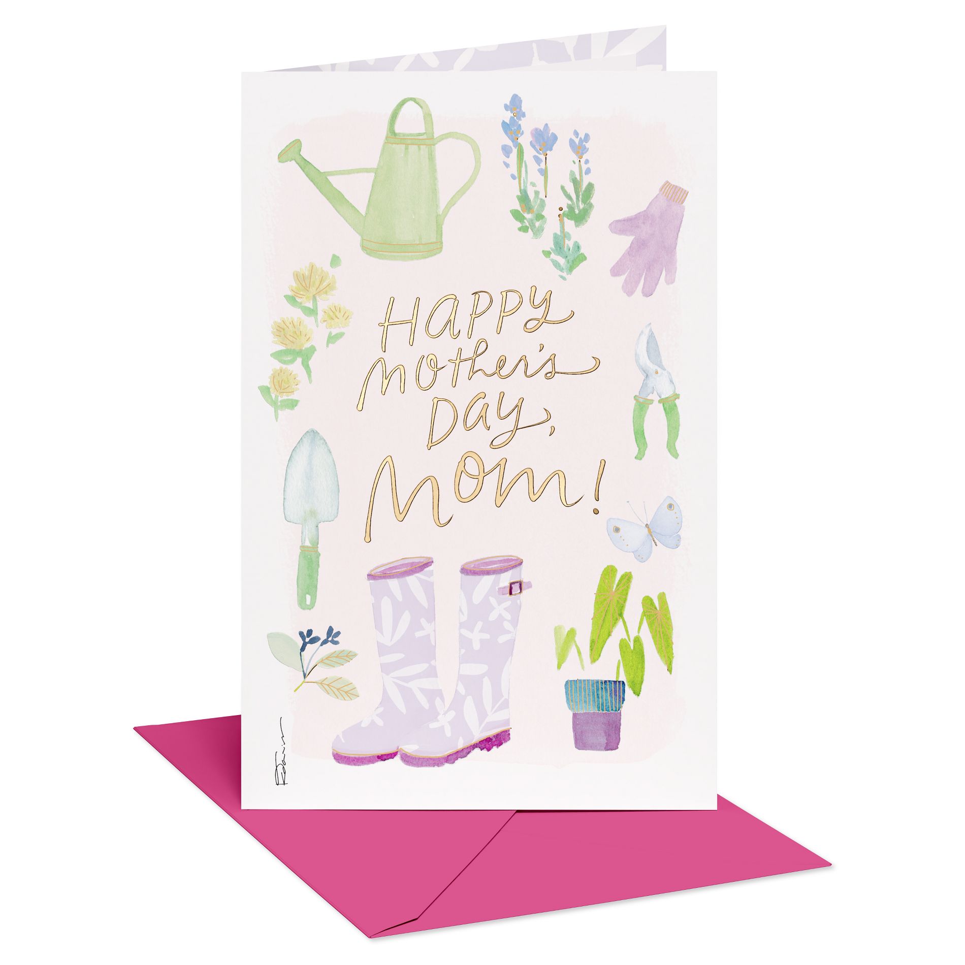 Gardening Mother's Day Card for Mom, Joy and Beauty, Includes Envelope, Designed by Kathy Davis