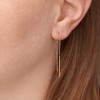 Ross-Simons 14kt Yellow Gold Linear Bar Drop Threader Earrings - 4 of 4
