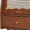 NicBex Wooden Nightstand with Rattan-Woven Storage Cabinet Bedside Table with 1 Drawer for Bedroom, Living Room - 4 of 4
