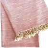 HomeRoots 59" X 71" Pink And Ivory Cotton Throw Blanket with Tassels - 4 of 4