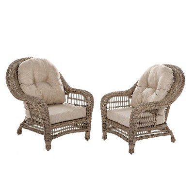 2pc Saturn Collection Patio Chairs - Cappuccino - W Unlimited