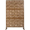 PAGED Decorative Screen Modern Partition Panel, Metal Fence Privacy Screen with Line Pattern for Balcony Garden Room Divider, 76" H×48" W - 3 of 4