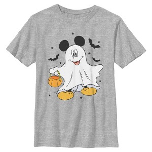 Boys Mickey & Friends Ghost Costume Trick or Treating Basket T Shirt - 1 of 4