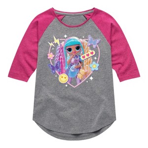 Girls' - LOL Surprise! - Candylicious, Butterflies, & Hearts Shirt Tail Raglan Graphic T-shirt - 1 of 3