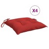 vidaXL Chair Cushion Set of 4 Red Oxford fabric (100% polyester) - 2 of 4