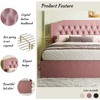 Queen Size Tufted Upholstered Bed Frame w/Crystal Button Accents, Bed Frame with Wingback Headboard & Under-Bed Storage Space, No Box Spring Needed - 4 of 4