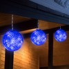 Northlight 6" LED Hanging Crystal Sphere Ball Outdoor Decoration - Blue - 3 of 4