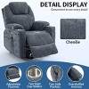 Heavy Duty Power Lift Recliner Chair with Lumbar Heat,8 Point Massage Recliner with Cup Holder,Blue Chenille Recliner for Living Room-Coolbibila - 3 of 4
