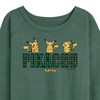 Women's - Pokémon - Plaid Pikachu Lightweight French Terry Wide Neck Long Sleeve Shirt - 2 of 4