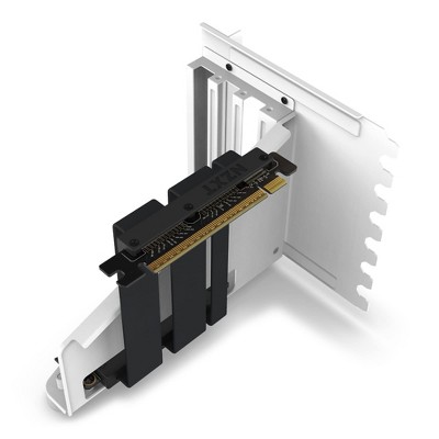 NZXT Matte White Steel Vertical GPU Mounting Kit with PCIe Riser Cable