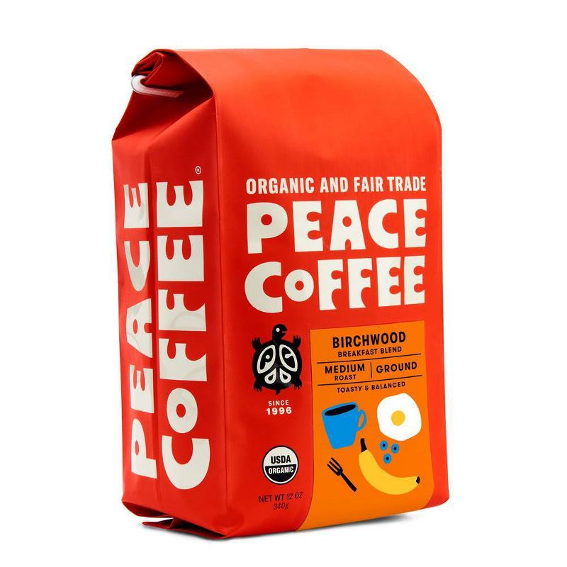 Peace Coffee Organic Fair Trade Birchwood Blend Medium Roast Ground Coffee - 12oz, 3 of 8