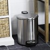 LunaLulinlk 1.3 gal, Round Soft Close Premium Pedal Waste Bin Step On Trash Can, Brushed Stainless Steel - 2 of 4
