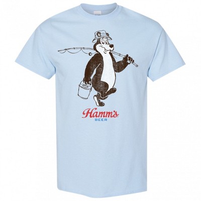 Mens Hamm's Beer Bear Gone Fishin' T-Shirt