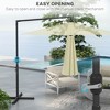 NicBex 9.5ft Offset Patio Umbrella,Cantilever Outdoor Umbrella with Crank,Cross Base & Vent,UV50+ Sunbrella Umbrella for Garden,Pool,Deck,Beige - 4 of 4