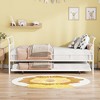 Twin/Full Size Metal Daybed with Curved Handle Design and Twin Size Trundle 4W - ModernLuxe - 2 of 4