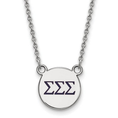 Black Bow Jewelry Sterling Silver Sigma Sigma Sigma Greek Life Necklace 18 Inch