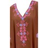 LA LEELA women's Vacation Casual Swim Holiday Beachwear Summer Bathing Suit Cover Ups Mini Beach Dress Robe 1X-2X Brown, Solid - 3 of 3