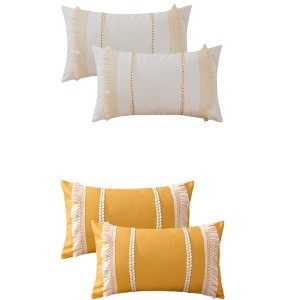 REGALWOVEN 4 Pcs Boho Modern Striped Decorative Throw Pillow Cover for Living Room Bed Sofa - 1 of 4