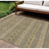 Gold Gray And Silver Floral Medallion Washable Indoor Outdoor Area Rug - 2 of 4