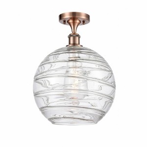 Athens Deco Swirl - 1 Light Semi-Flush Mount In Industrial Style-17 Inches Tall and 12 Inches Wide - 1 of 1