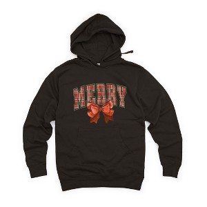 Simply Sage Market Women's Graphic Hoodie Coquette Plaid Merry - 1 of 3