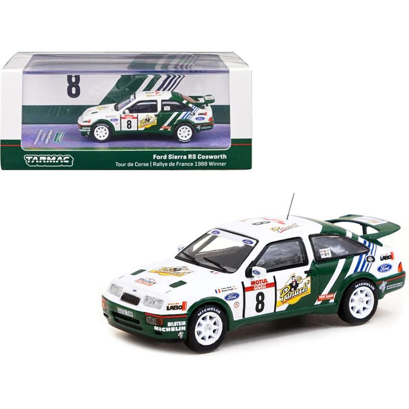 Ford Sierra RS Cosworth #8 Winner "Tour de Corse - Rallye de France" (1988) "Hobby64" 1/64 Diecast Model Car by Tarmac Works, 1 of 4