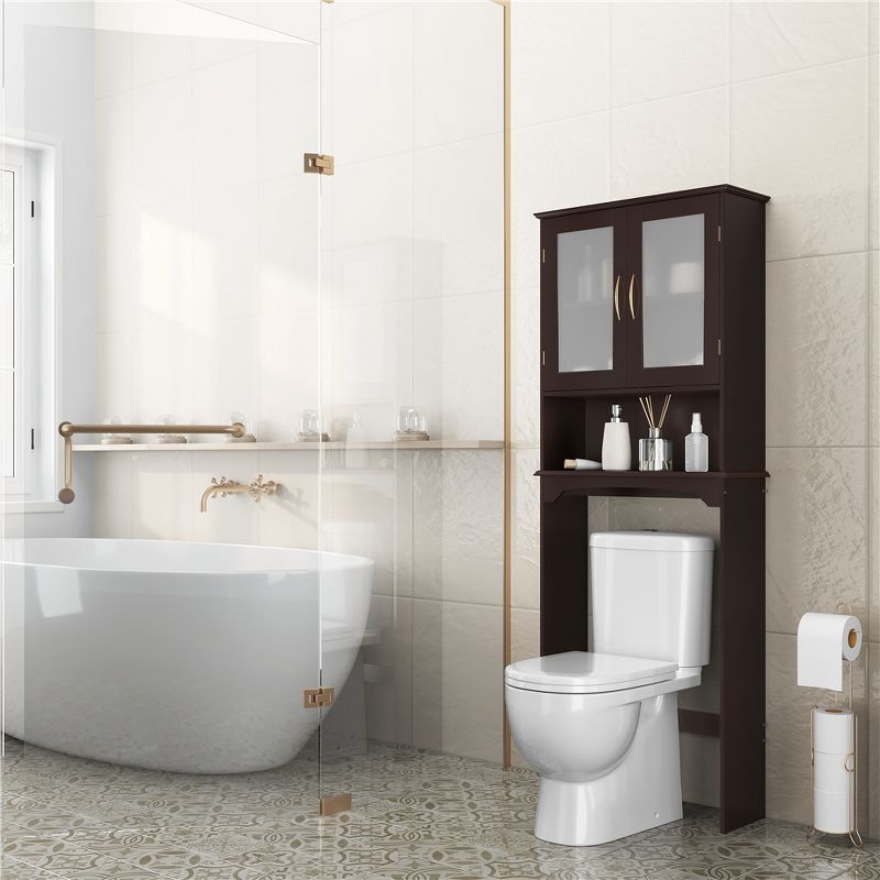 Yaheetech Modern Free-Standing Over-the-Toilet Storage with Cabinet and Shelf for Bathroom, 2 of 8