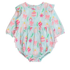 RuffleButts Baby Toddler Girls Long Sleeve Flutter Bubble Romper - 1 of 2