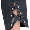 Collections Etc Criss-Cross Sparkling Buttons Decorated Denim Capri Pants - 3 of 4