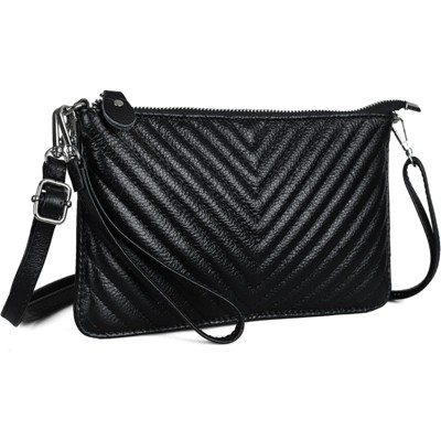 BEAFUP Women's Genuine Leather Wristlet Clutch Wallet - Compact Crossbody Bag with RFID Blocking and Multiple Card Slots