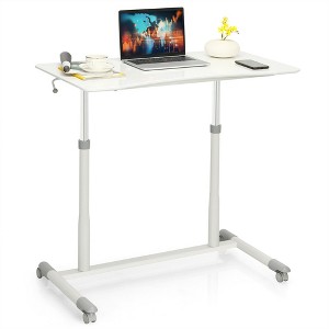 Costway Height Adjustable Computer Desk Sit to Stand Rolling Notebook Table Portable - 1 of 4