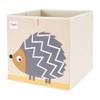 3 Sprouts Large 13 Inch Square Children's Foldable Fabric Storage Cube Organizer Box Soft Toy Bins, Pet Hedgehog and Friendly Owl (2 Pack) - image 2 of 4