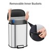 D Shape Kitchen Trash Can 50L/13.2 Gal,Smudge Resistant Step-On Garbage Can with Lid - 4 of 4