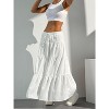 Women's Boho Maxi Skirt - Flowy Flared Ruffle Design for Summer & Going Out Outfits White - 4 of 4