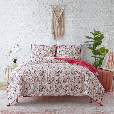 2pc Twin Haley Quilt Set Pink - Mudd