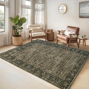 Washable Area Rugs for Living Room, Floral Rugs Oriental Vintage Rugs - 1 of 4