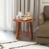 Tangkula 20 Inch Teak Wood Shower Bench w/ Curved Seat for Inside Shower & Bath Spa - 4 of 4