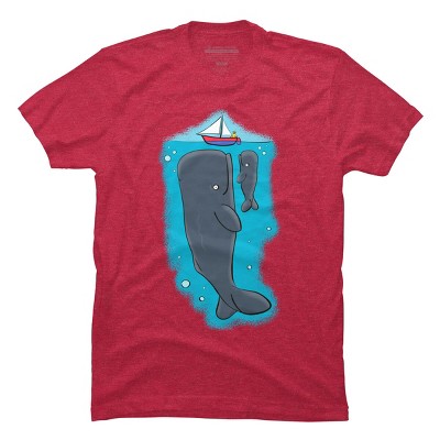 Men's Design By Humans Cute whales and sailing boat cartoon illustration By thefrogfactory T-Shirt