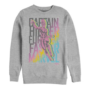 Men's Marvel Captain Marvel Rainbow Mantra Sweatshirt - 1 of 3