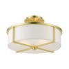 Livex Lighting Wesley 3 - Light Semi-Flush Mount in  Satin Brass - 3 of 4