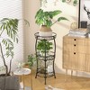 VECELO 2/3 Tier Plant Stand Indoor Outdoor Metal Potted Holder Rack Flower Pot Stand Black - 2 of 4