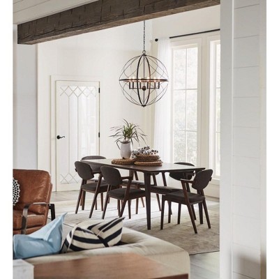 Brandywine Antique Bronze 6-Light Pendant with Hand Gilded Accents
